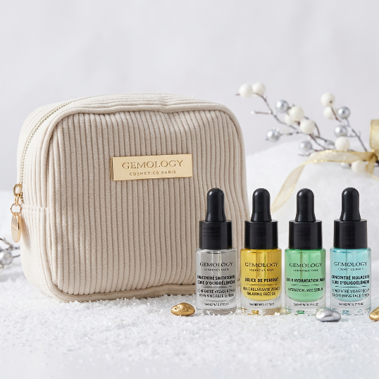 MINI veido serumų ir aliejaus rinkinys su kosmetine